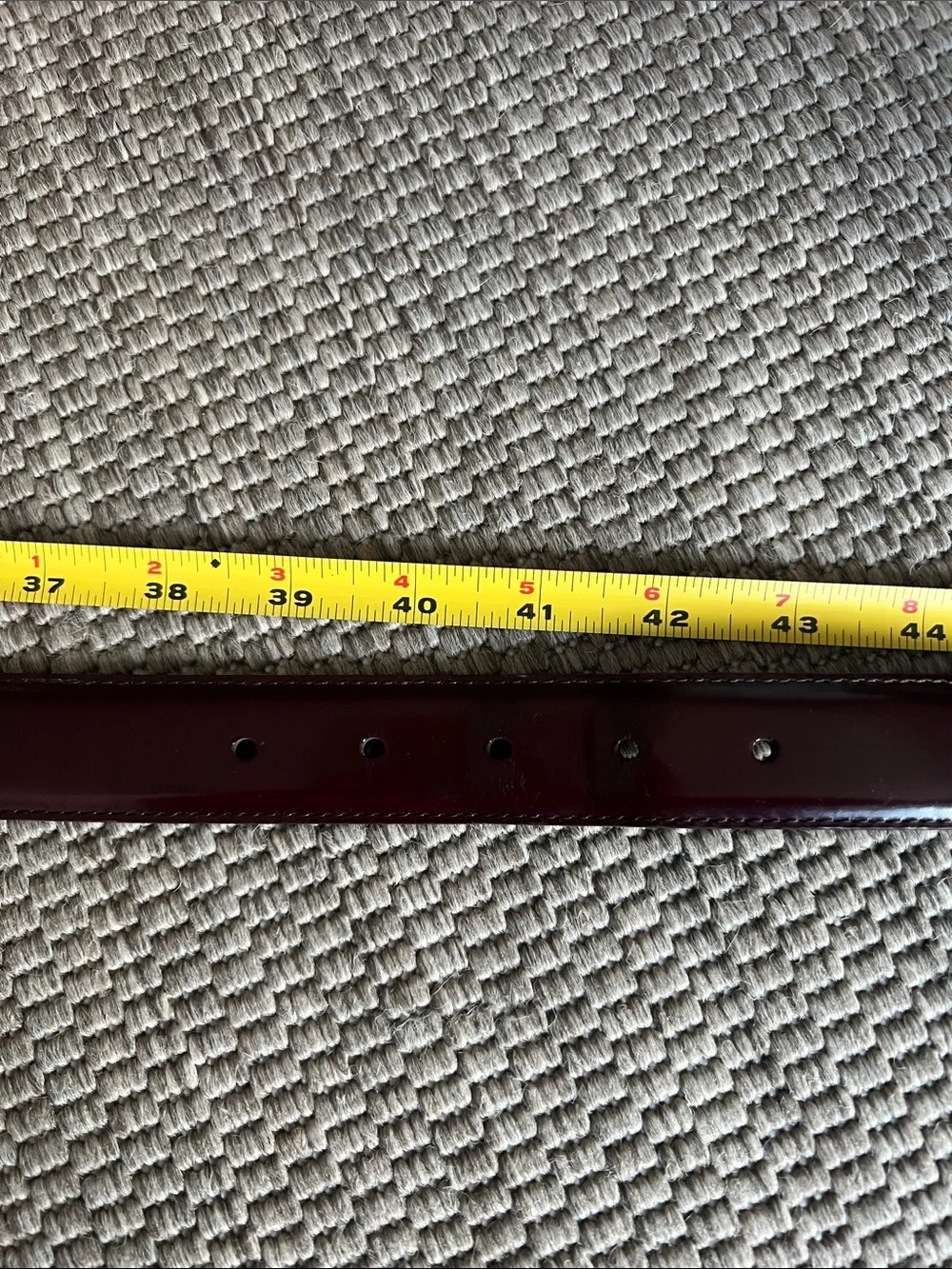 COACH Men’s Burgundy Leather and Brass Polished Cowhide #3931 Belt size 42
